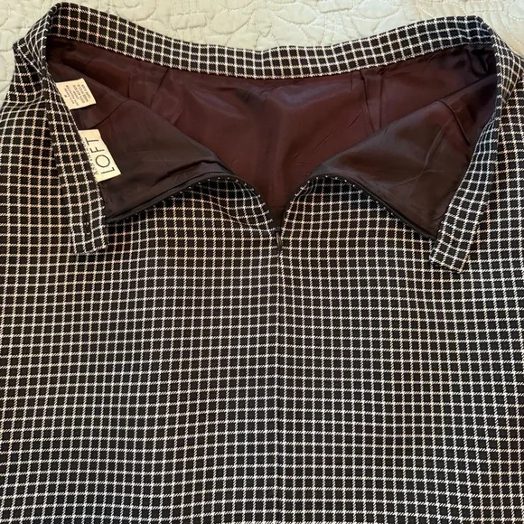 Vintage 90s Ann Taylor LOFT Black and White Checkered Skirt Size 8 Made In USA - Picture 9 of 9